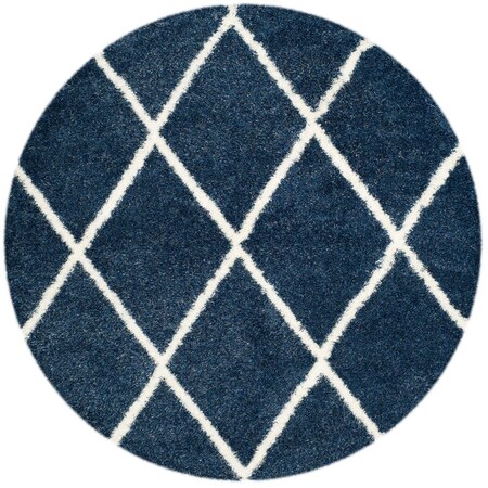 Safavieh Montreal Shag Round Rug, Blue and Ivory - 6 ft. - 7 in. x 6 ft. - 7 in. SGM831A-7R